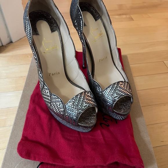 Multicolor torsato pump 150 mm heel worn once silver base - Picture 2 of 4